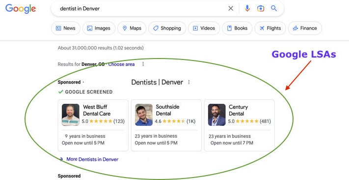 Local services ads for dentists